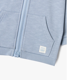 sweat a capuche fermeture zippee bebe garcon bleu standardG497701_4