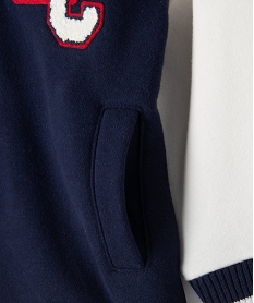 sweat pressionne look veste en molleton doux bebe garcon - lulucastagnette bleuG498101_2