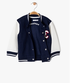 sweat pressionne look veste en molleton doux bebe garcon - lulucastagnette bleuG498101_3