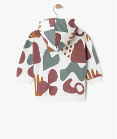 sweat zippe a capuche en molleton doux imprime all over bebe garcon blanc standardG498201_3
