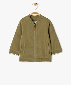 GEMO Sweat zippé effet rayé bébé garçon kaki standard