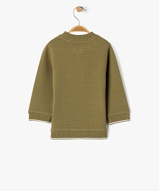 sweat zippe effet raye bebe garcon kaki standardG498301_4