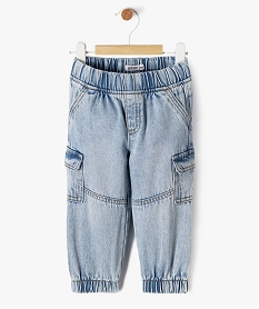 GEMO Jean cargo à taille et chevilles élastiquées bébé garçon Bleu