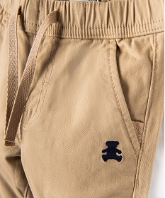 pantalon chino avec taille elastique bebe garcon - lulucastagnette jaune standardG499901_2