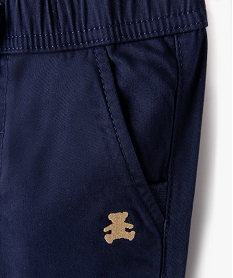 pantalon chino avec taille elastique bebe garcon - lulucastagnette bleuG500001_2