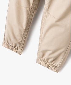 pantalon jogger en coton bebe garcon beige standardG500101_3