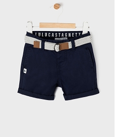 GEMO Short en twill avec ceinture tressée bébé garçon - LuluCastagnette Bleu