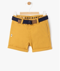 GEMO Short en twill avec ceinture tressée bébé garçon - LuluCastagnette Jaune