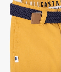 short en twill avec ceinture tressee bebe garcon - lulucastagnette jauneG500701_2
