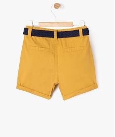 short en twill avec ceinture tressee bebe garcon - lulucastagnette jauneG500701_4