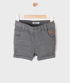 GEMO Short en coton stretch avec taille ajustable bébé garçon gris standard