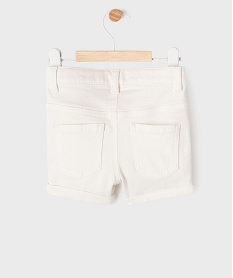 short en coton stretch avec taille ajustable bebe garcon blancG501201_3