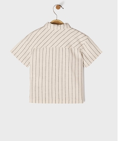 chemise rayee a manches courtes contenant du lin garcon imprimeG501801_3