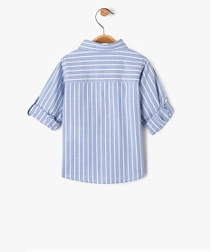 chemise rayee en coton bebe garcon manches retroussables - lulucastagnette beigeG502201_3