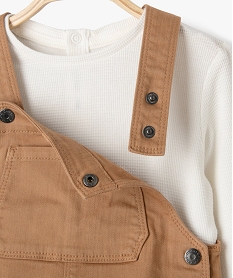 ensemble 2 pieces salopette tee-shirt manches longues bebe garcon marron standardG502701_2
