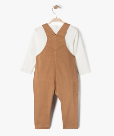 ensemble 2 pieces salopette tee-shirt manches longues bebe garcon marron standardG502701_3