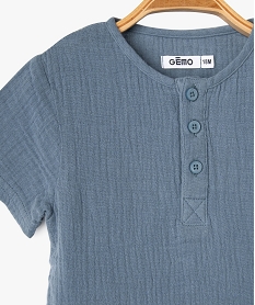 ensemble 2 pieces en gaze de coton bebe garcon short tee-shirt bleu vifG502901_3