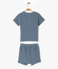 ensemble 2 pieces en gaze de coton bebe garcon short tee-shirt bleu vifG502901_4