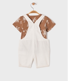 ensemble 2 pieces bebe garcon salopette et tee-shirt blancG503101_4