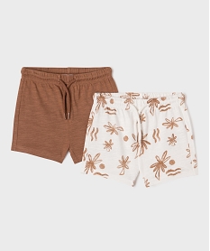 GEMO Short en coton avec taille ajustable bébé garçon (lot de 2) Blanc