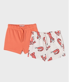 GEMO Shorts en coton avec taille ajustable bébé garçon (lot de 2) Blanc