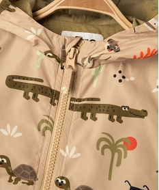 blouson a capuche avec motifs animaux bebe garcon beige standardG505101_2