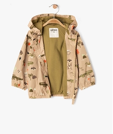 blouson a capuche avec motifs animaux bebe garcon beige standardG505101_3