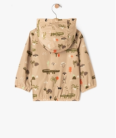 blouson a capuche avec motifs animaux bebe garcon beige standardG505101_4