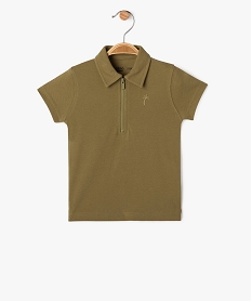 GEMO Polo manches courtes avec col zippé bébé garçon kaki standard