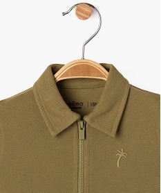 polo manches courtes avec col zippe bebe garcon kaki standardG505301_2