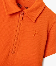 polo manches courtes avec col zippe bebe garcon orange standardG505401_2
