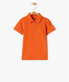 polo manches courtes avec col zippe bebe garcon orange standardG505401_4