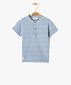 GEMO Tee-shirt manches courtes avec col tunisien bébé garçon bleu standard