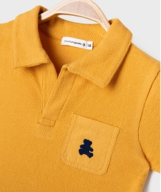 polo manches courtes en coton bouclette bebe garcon - lulucastagnette jauneG505701_2