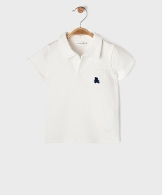 GEMO Polo manches courtes en coton bouclette bébé garçon - LuluCastagnette Blanc