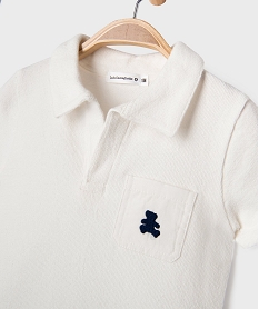 polo manches courtes en coton bouclette bebe garcon - lulucastagnette blancG505801_2