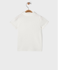 polo manches courtes en coton bouclette bebe garcon - lulucastagnette blancG505801_3