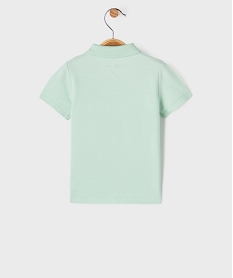 polo manches courtes en maille piquee a motif bebe garcon vert standardG505901_3