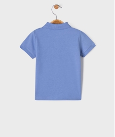 polo manches courtes en maille piquee a motif bebe garcon bleu standardG506001_3