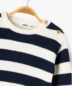 pull en grosse maille a larges rayures bebe garcon navy pullsG506101_2
