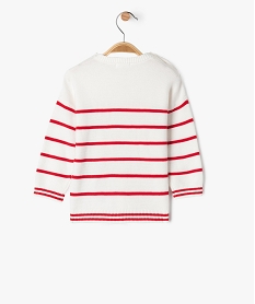 pull raye en fine maille bebe garcon - lulucastagnette beige pullsG506301_3