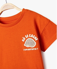 tee-shirt manches courtes avec large motif dos bebe garcon orange standardG507201_2