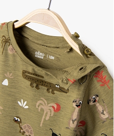 tee-shirt manches courtes a motifs exotiques bebe garcon vert standardG507401_2