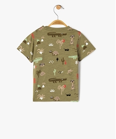 tee-shirt manches courtes a motifs exotiques bebe garcon vert standardG507401_3