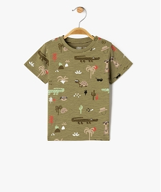 tee-shirt manches courtes a motifs exotiques bebe garcon vert standardG507401_4