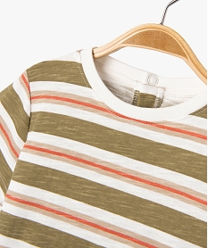 tee-shirt manches courtes a rayures bebe garcon blancG507701_2
