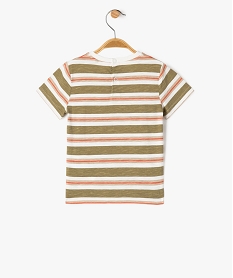 tee-shirt manches courtes a rayures bebe garcon blancG507701_3