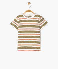 tee-shirt manches courtes a rayures bebe garcon blancG507701_4