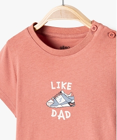 tee-shirt manches courtes a message bebe garcon roseG507901_2
