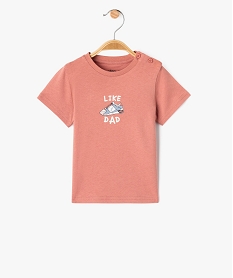 tee-shirt manches courtes a message bebe garcon roseG507901_4